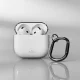 Чехол для AirPods 4 Puro 0.3 Nude с карабином, прозрачный