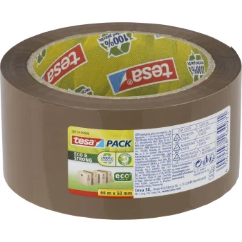 Iepakošanas līmlente Tesa Eco & Strong 66 m x 50 mm, brūna, 58154