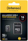 Intenso Micro SDHC Card 16GB (Class 10, 90 MB/S) with Adapter | Карта памяти для телефона