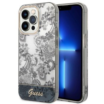 Guess iPhone 14 Pro vāciņš Porcelain Collection Pelēks