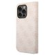 Guess iPhone 14 Pro Max Wallet Case 4G Vintage Gold Logo, Pink