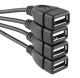 USB хаб на 4 порта разветвитель USB 2.0 High Speed для ПК и ноутбука, черный