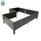 Высокая грядка KLASIKA Woodlook L-образная, 146x146x30 см, серая