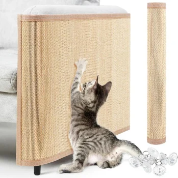 Skrāpējamais Aizsargpaklājiņš Kaķim 60 X 40 Cm l Bamboo Protective Furniture Mat 60 X 40 cm