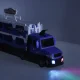 Раскладной автовоз-трек XXL с 10 машинками, синий