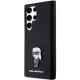 Karl Lagerfeld Samsung Galaxy S24 Ultra vāciņš Silicone Ikonik Metal Pin, melns
