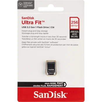 USB zibatmiņa SanDisk Cruzer Ultra Fit 256 GB USB 3.1 SDCZ430-256G-G46, melna