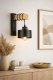 Koka sienas lampa E27 Loft stila, melna