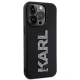 Karl Lagerfeld iPhone 15 Pro vāciņš 3D Rubber Glitter Logo, melns