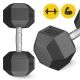 4FIZJO HEX Steel Dumbbell 1 x 20 kg, Black