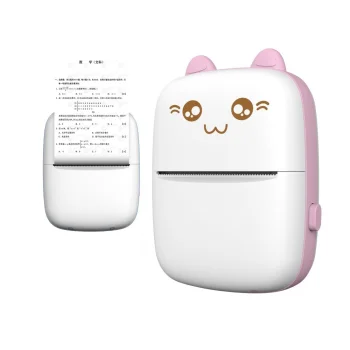 Мини-термопринтер HURC9 Bluetooth Mini Kitty, розовый