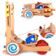 Interactive Wooden Baby Walker with Jumping Animals, Adjustable Height