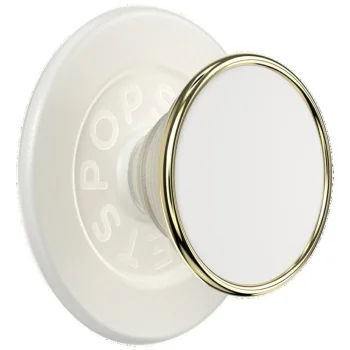 Popsockets Round Luxe Coconut Creme Enamel MagSafe Holder and Phone Stand