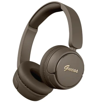 Guess Metal Logo Script pāri ausīm austiņas - brūnas