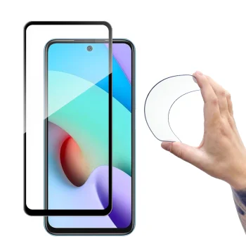 Hibrīda aizsargstikls Wozinsky Full Cover Flexi priekš Xiaomi Redmi 10, melns