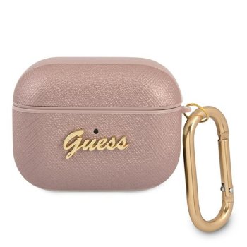 Guess AirPods Pro чехол Saffiano Script Metal Collection, розовый