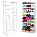 Многоуровневая Полка Стеллаж Шкаф для Обуви - 10 полок, Белый | Multilevel Shoe Rack Shelf Stand Organizer
