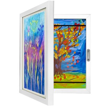Kruzzel A4 Openable Art Frame for Kids Drawings, White