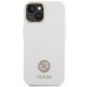 Guess Silicone Logo Strass 4G case for iPhone 15 - white