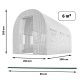 Dārza siltumnīca tunelis 2x3m (6m2) Plonos, Balts