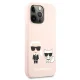 Чехол Karl Lagerfeld для iPhone 13 / 13 Pro Silicone Karl & Choupette, светло-розовый