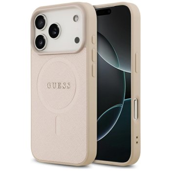 Guess iPhone 17 Pro Case Saffiano Classic Logo MagSafe, Pink