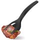 Silicone kitchen spatula with tongs function, black
