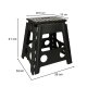 Folding Anti-slip Step Stool for Kitchen or Bathroom, 39cm, Black