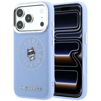 Karl Lagerfeld Point & Choupette Sketch MagSafe vāciņš iPhone 18 Pro / 17 Pro, zils