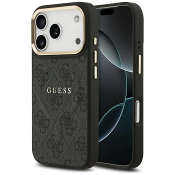 Guess iPhone 17 Pro vāciņš 4G PU Classic Logo MagSafe, melns