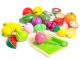 Koka rotaļu augļi griešanai 20 gab. komplekts ECOTOYS