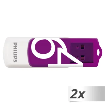 USB-флешка Philips Vivid Edition 64ГБ USB 2.0, 2 шт., фиолетовый / белый