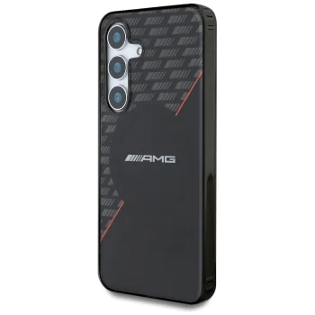 AMG Double Layer Rhombs MagSafe vāciņš Samsung Galaxy S25, Black/Red