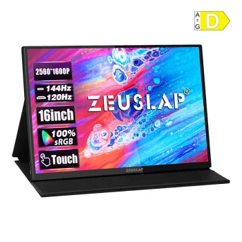 Pārnēsājamais monitors ZEUSLAP P16KT 16" 144Hz 2.5K IPS skārienekrāns