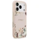 Чехол MagSafe Guess Grained Flowers Classic Logo для iPhone 17 Pro Max — розовый