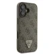 Guess Ādas 4G Triangle Strass MagSafe futrālis iPhone 16 Plus - brūns | Leather case for brown