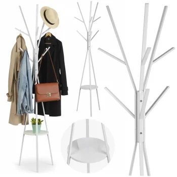 Massido MS-869 Freestanding Metal Coat Stand with Shelf