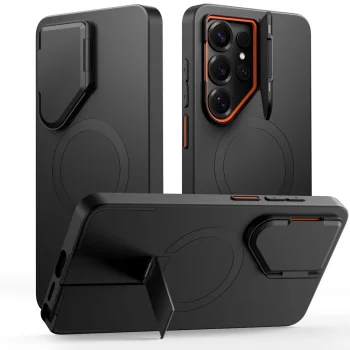 Tech-Protect Kevlar Aura MagSafe vāciņš priekš Samsung Galaxy S26 Ultra, melns/oranžs