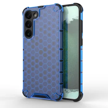 Vāciņš Samsung Galaxy S23+, Honeycomb, hibrīda, zils