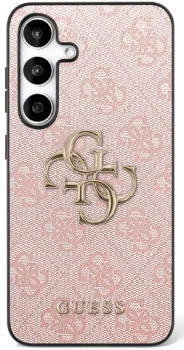 Guess PU Leather 4G Metal Logo Case for Samsung Galaxy S25 FE Pink