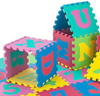 Bērnu spēļu burtu grīdas Puzle paklājs paklājiņš Alfabets, 36 gab 30x30cm | Kids Foam Floor Puzzle Mat Alphabet Number