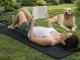 Premium Yoga and Pilates Exercise Mat with Carrying Strap 183cm, Black Grey