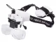 Pulksteņmeistara lupa - brilles ar 2 LED gaismām un 5 maināmām lēcām, melna/balta