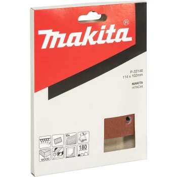 Makita P-33146 slīppapīrs ar līpklipša stiprinājumu 102x114 mm P180, 10 gab.