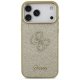Guess Fixed Glitter Big 4G metāla rāmja maciņš iPhone 17 Pro Max, zelta | Phone Case Cover