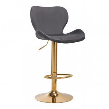 Grozāms bāra krēsls ar regulējamu augstumu QS-B15, Pelēks | Swivel Adjustable Height Bar Counter Stool Chair