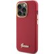 Guess silikona vāciņš ar metāla logotipu un rāmi iPhone 15 Pro Max - sarkans | Silicone Script Metal Logo &...