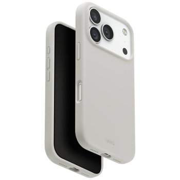 Uniq iPhone 17 Pro vāciņš Lino Magclick Charging, gaiši pelēks