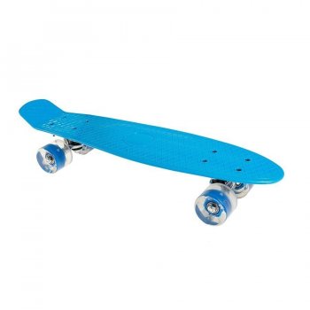 Bērnu LED Skeitbords Skrituļdēlis - 69x19 cm, Zils | Children's Penny Skateboard Fish Board