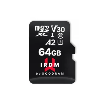 GoodRam IRDM 64GB MicroSD atmiņas karte UHS-I U3 A2 V30 ar adapteri